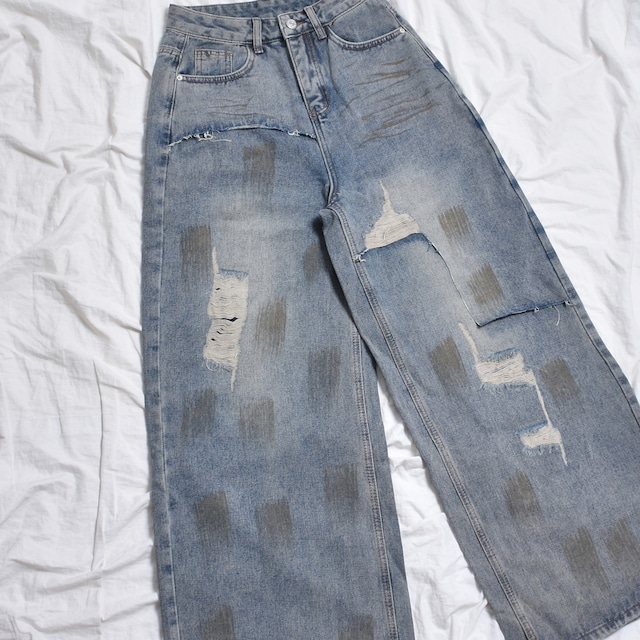 【3/18新着】Dirtyフェイクレイヤードデニムパンツ