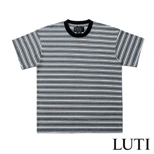 【LUTI/ルーシー】LUTI METALLIC STRIPE KNIT Tシャツ / BLACK ブラック