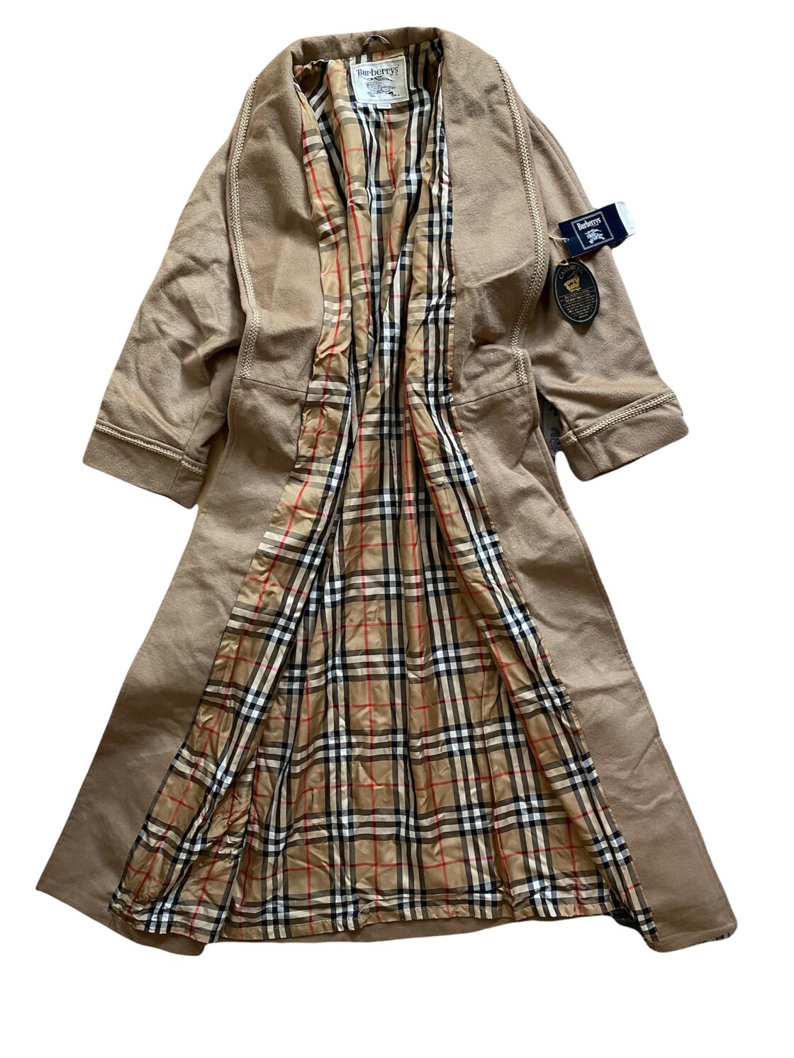 定価4万 Deadstock Burberry カシミア ガウン ビンテージ タグ付き 未 