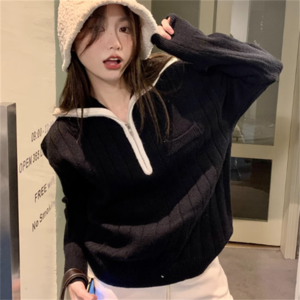 【送料無料】 トップス 2色 セーター 萌え袖 袖あり 長袖 Vネック プルオーバー ロング丈 かぎ編みニット バイカラー ニット 厚手生地 あったか かわいい 大人可愛い 大人女子 こなれ感 シンプル カジュアル 大人 上品 おしゃれ お洒落 ラフ コンサバ ガーリー ヘルシー 無地 冬 30代 40代 レディース 女性用 デート お出かけ お茶会 女子会 休日 授業参観 着回し プチプライス カラバリ デイリーユース 普段使い オルチャン 韓国系 ファッション 定番アイテム 着痩せ