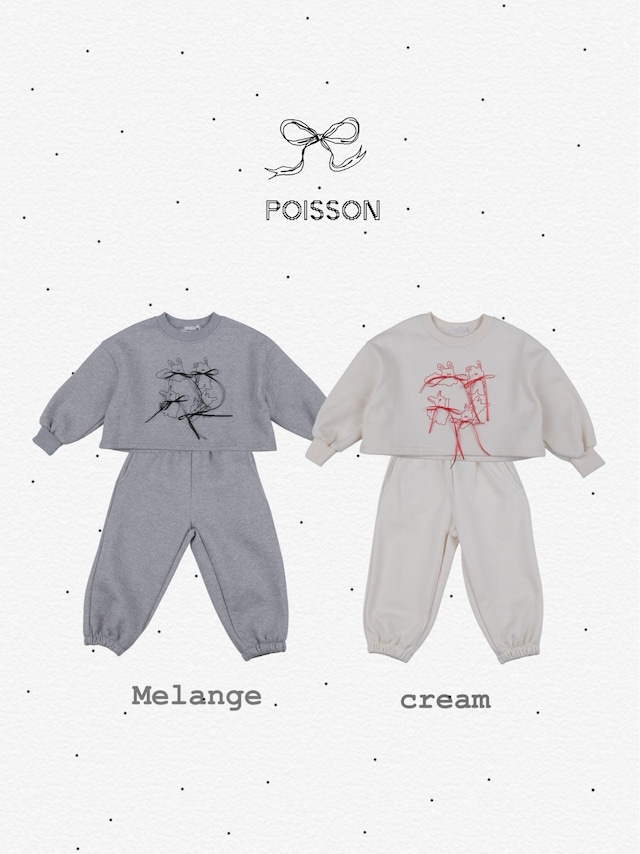 [送料無料][即納S/M]≪POISSON≫rabbit ribbon set-up cream