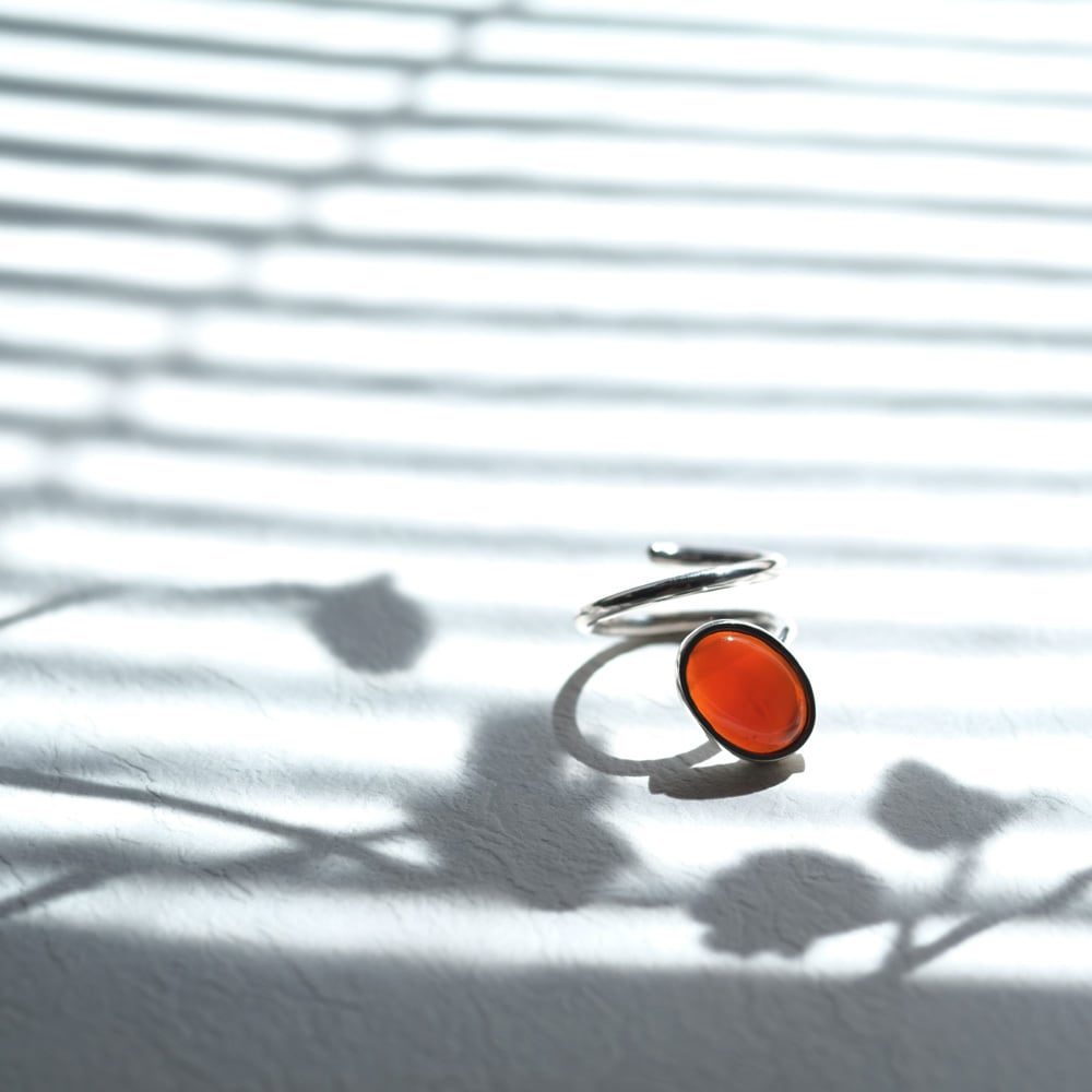 カーネリアン 2連 リング シルバー925 | クラウドジュエリー(Cloud