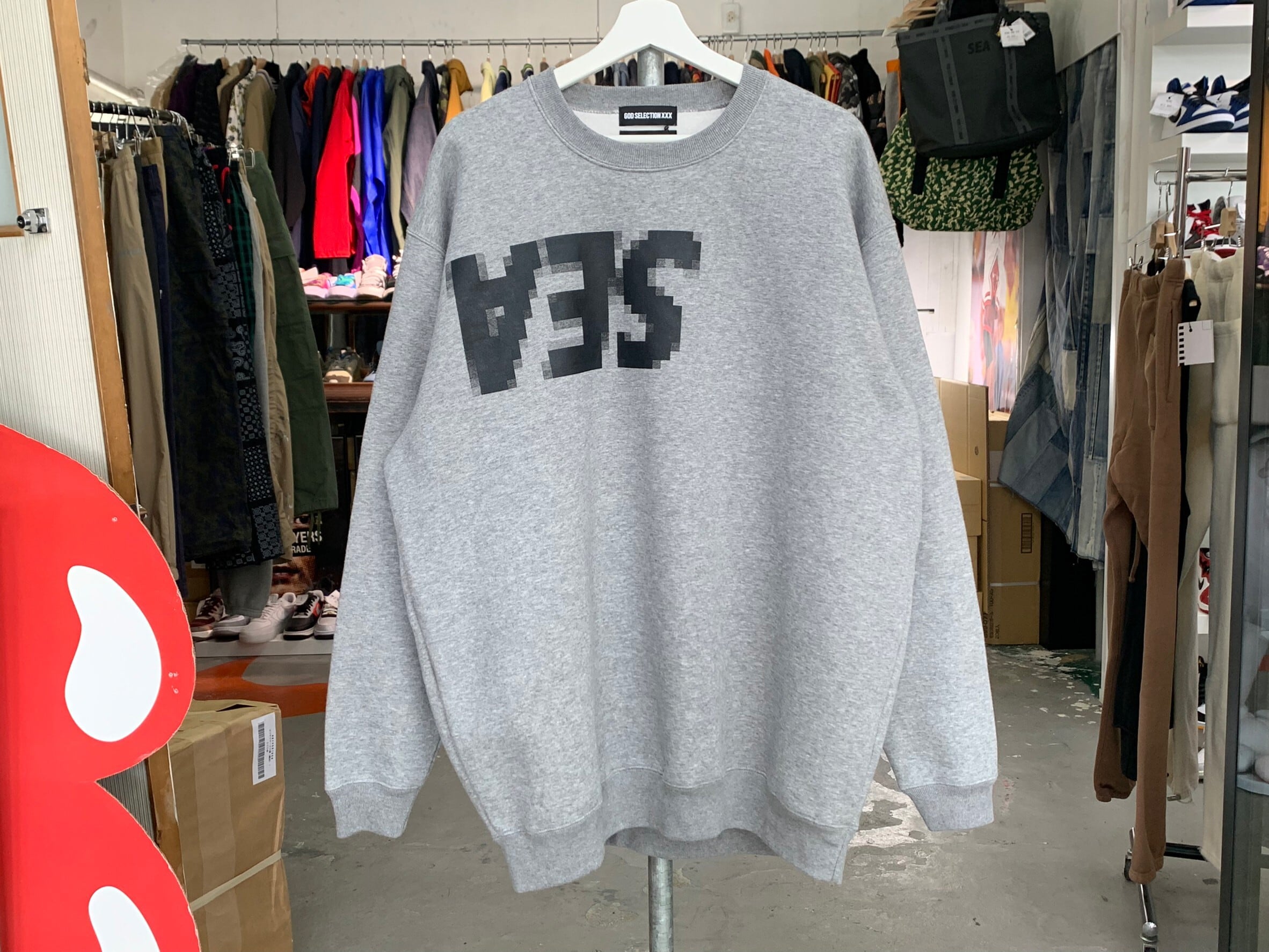 GOD SELECTION XXX × WIND AND SEA CREWNECK SWEAT GREY XL GX-A22  