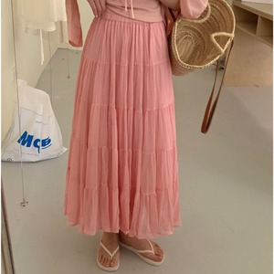 ワッシャー ティアード ロングスカート 10075