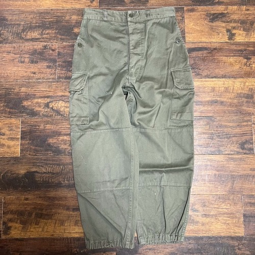 60s〜 フランス軍 実物 M-64 フィールドパンツ カーゴパンツ W76cm オリーブ ユーロ ミリタリー ヴィンテージ ワークパンツ M64 50s