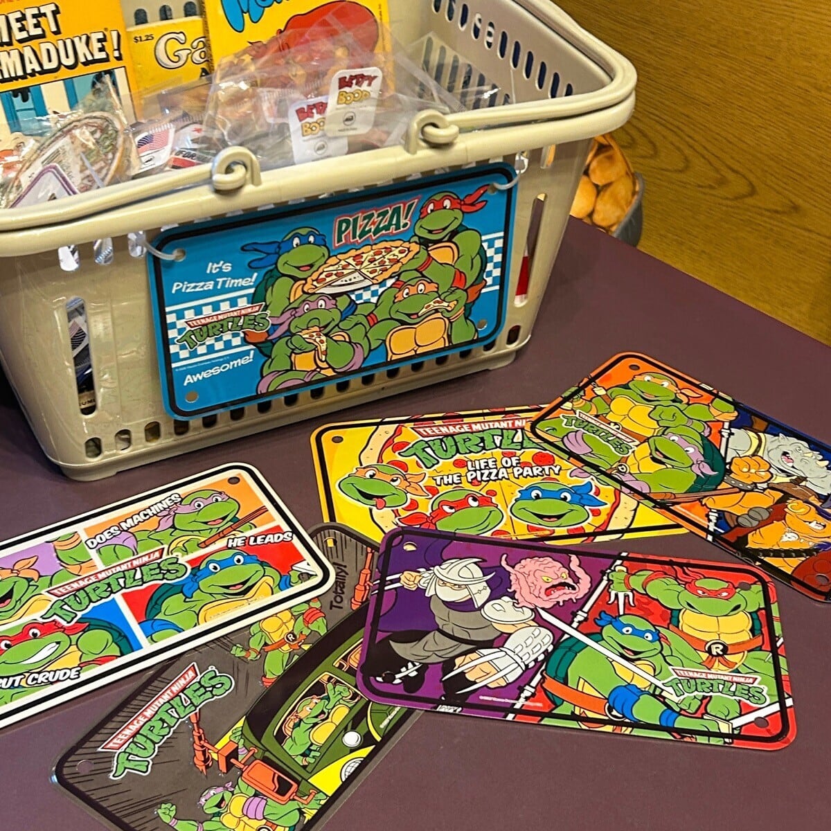 【 BIKER CM PLATE / ミニプレート 】Teenage Mutant Ninja Turtles ( ティーンエイジ ミュータント ニンジャ タートルズ ) / CM PLATE / CMプレート / ライセンスプレート 〚アメリカン雑貨 アメトイ〛