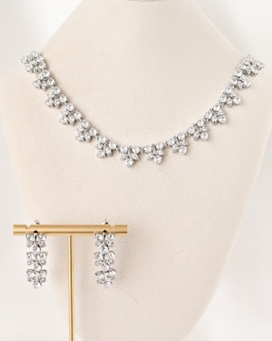 フラワービジュー ブライダルネックレス&ピアスセット【NE2602-04】