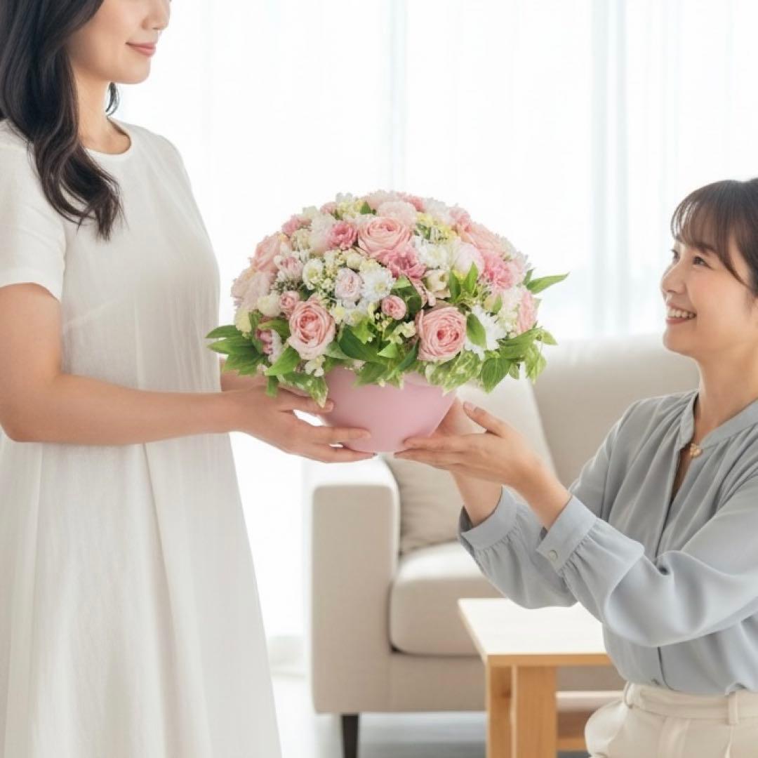 母の日ギフト｜どこから見ても美しいプレミアムMラウンドアレンジ｜360