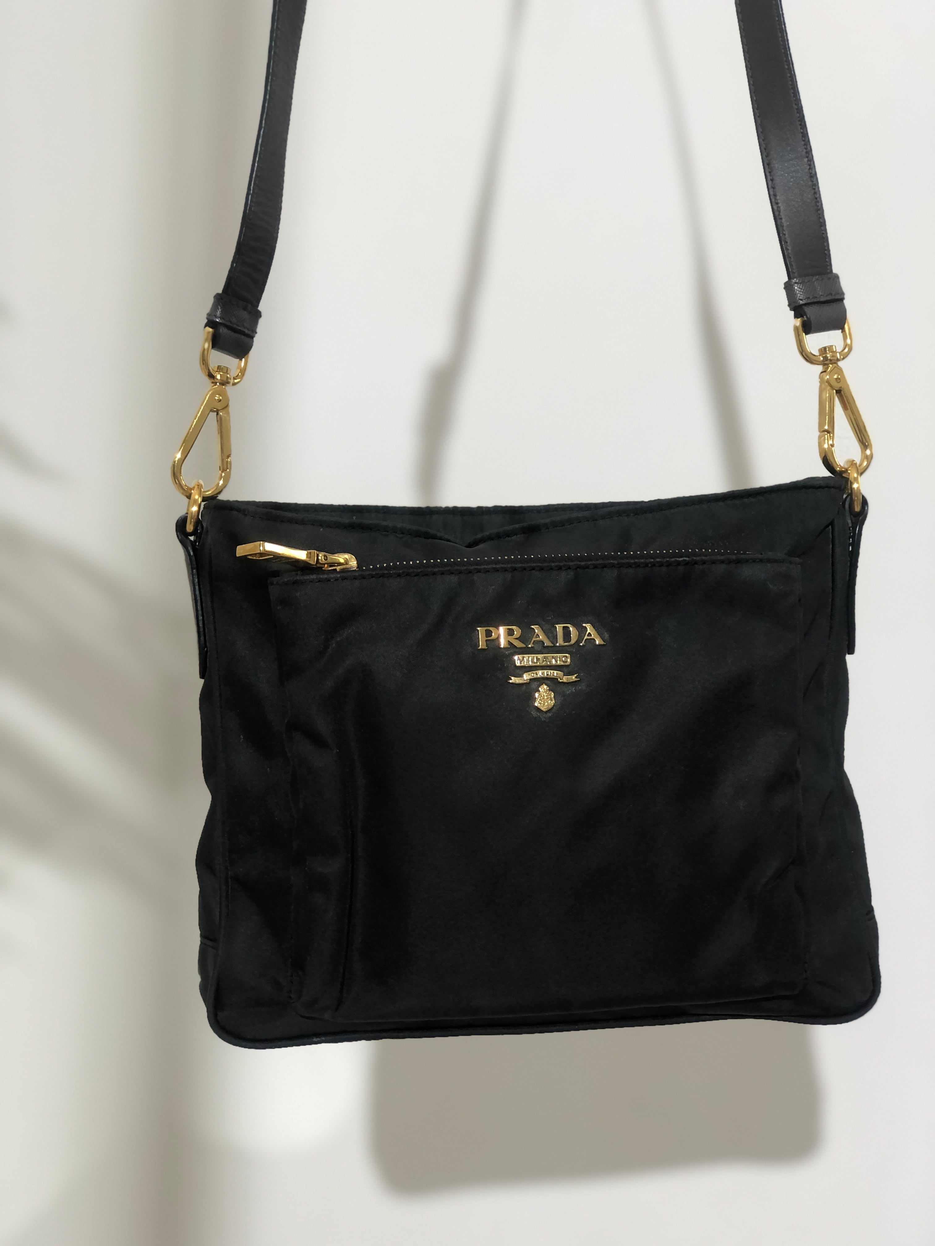 PRADA プラダ ロゴ ナイロン サフィアーノ ミニバッグ