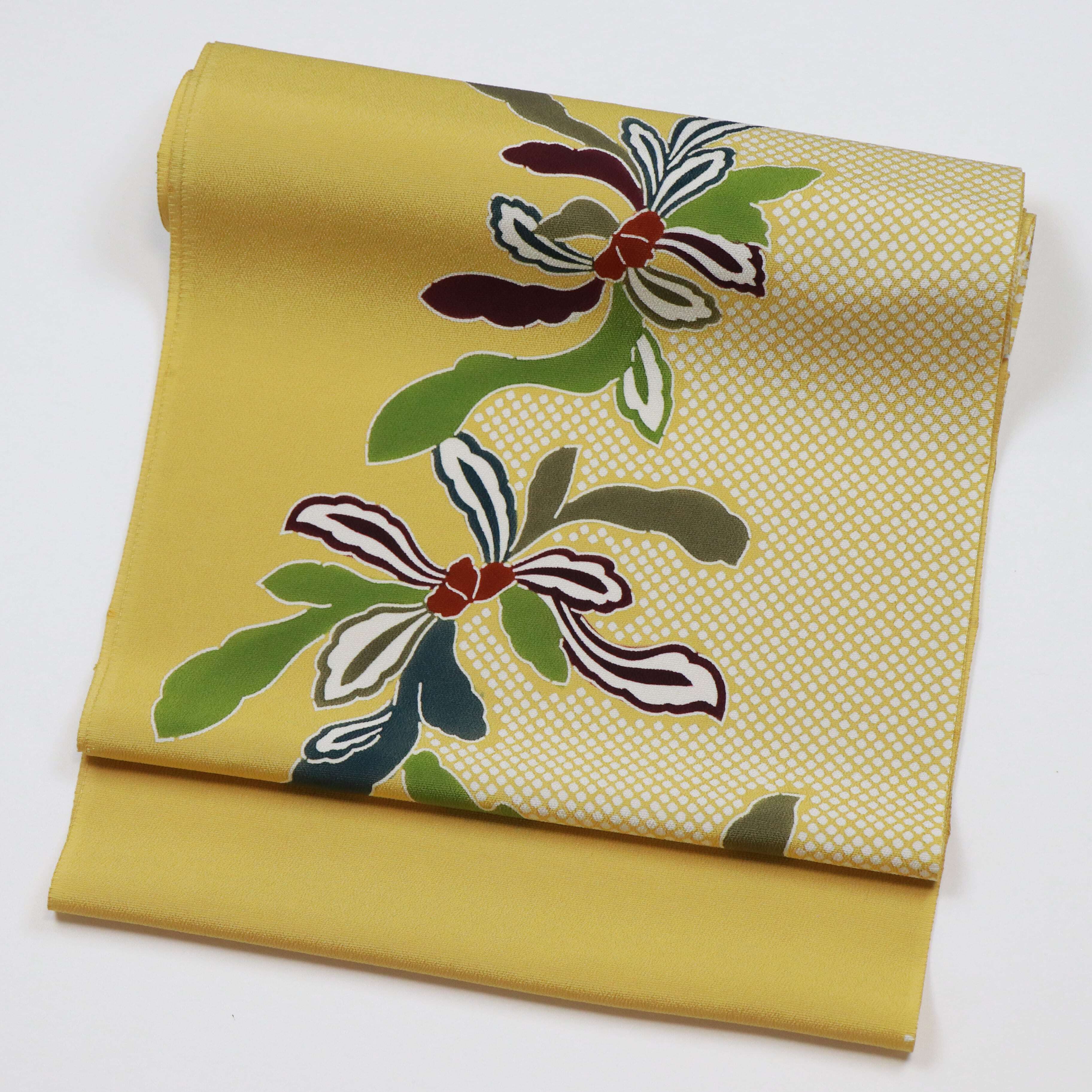 正絹江戸紅型絵染め栗山工房栗山吉三郎高級浜ちりめん疋田市松文様9寸