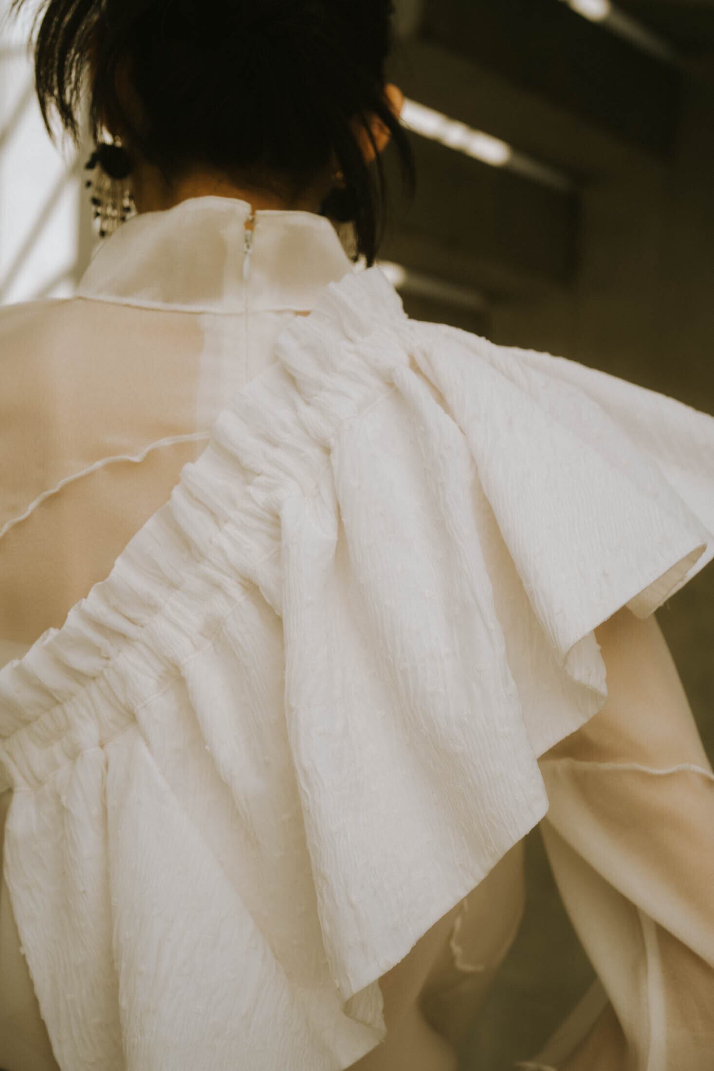 Knuth Marf】4way sheer frills blouse/white | PuKu 