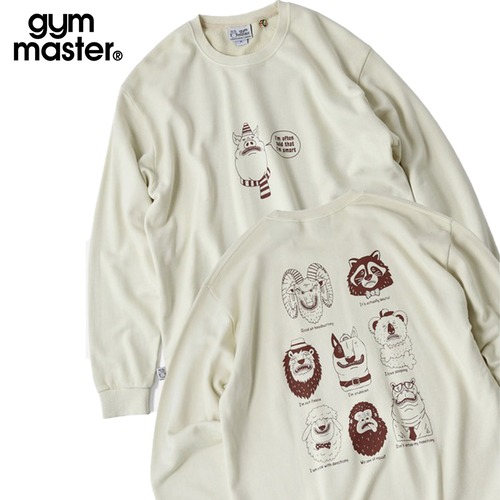 gym master ジムマスター 10oz ピグメントスウェット My hatits ロンTEE 長袖Tシャツ メンズ レディース コットン100% LOVE&PEACE クルーネック トップス G833772 ナチュラル