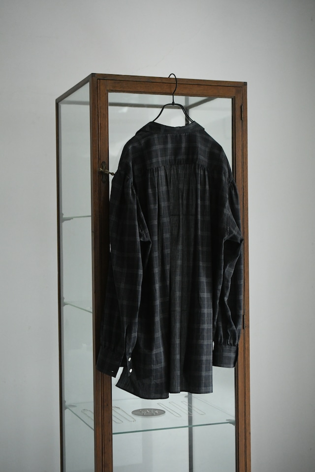 BISOWN / SZ BOIL COTTON SMOCK SHIRTS (TOP GRAY CHECK )