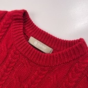 nano universe ナノユニバース ケーブル編み ウール混 ニットセーター サイズ S /レッド/男女でも