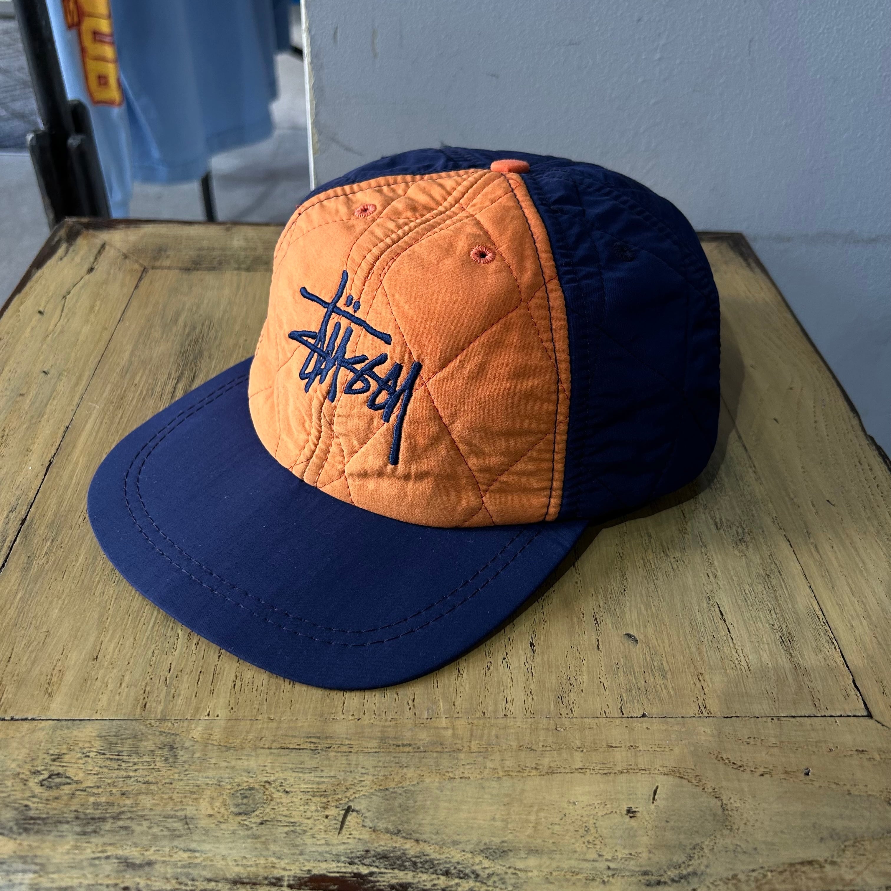 90s STUSSY classic logo quilting cap【仙台店】