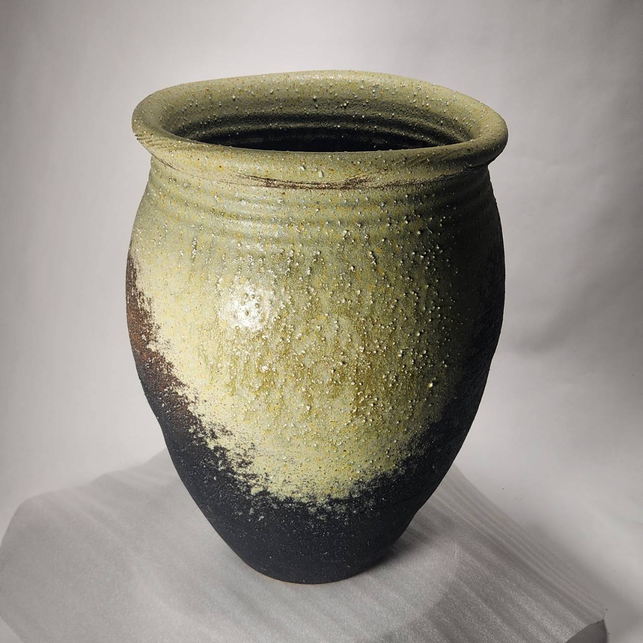 大型 信楽焼 松皮花瓶 20号 ポイント10倍]信楽焼 大きな 花瓶 窯肌 松