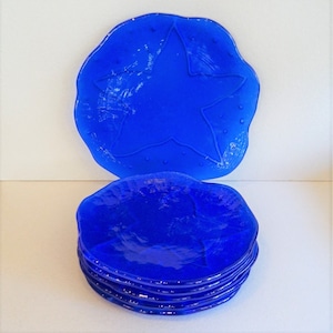 イザベル・ラム 群青のガラスプレートセット