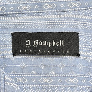 【J.CAMPBELL】半袖シャツ 開襟シャツ 個性的 シルク 柄シャツ ストライプ 総柄 柄物 オールパターン M US古着