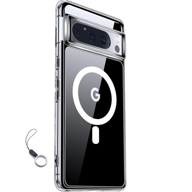 Google Pixel 7 Pro ケース透明 MagSafe対応 マグネット搭載 マグセーフ対応 グーグル ピクセル 7 プロカバー 全面保護 耐衝撃 薄型 軽量 指紋防止 黄ばみなし ストラップロホール Google Pixel 7 Pro ケース (クリア, Pixel 7 Pro)