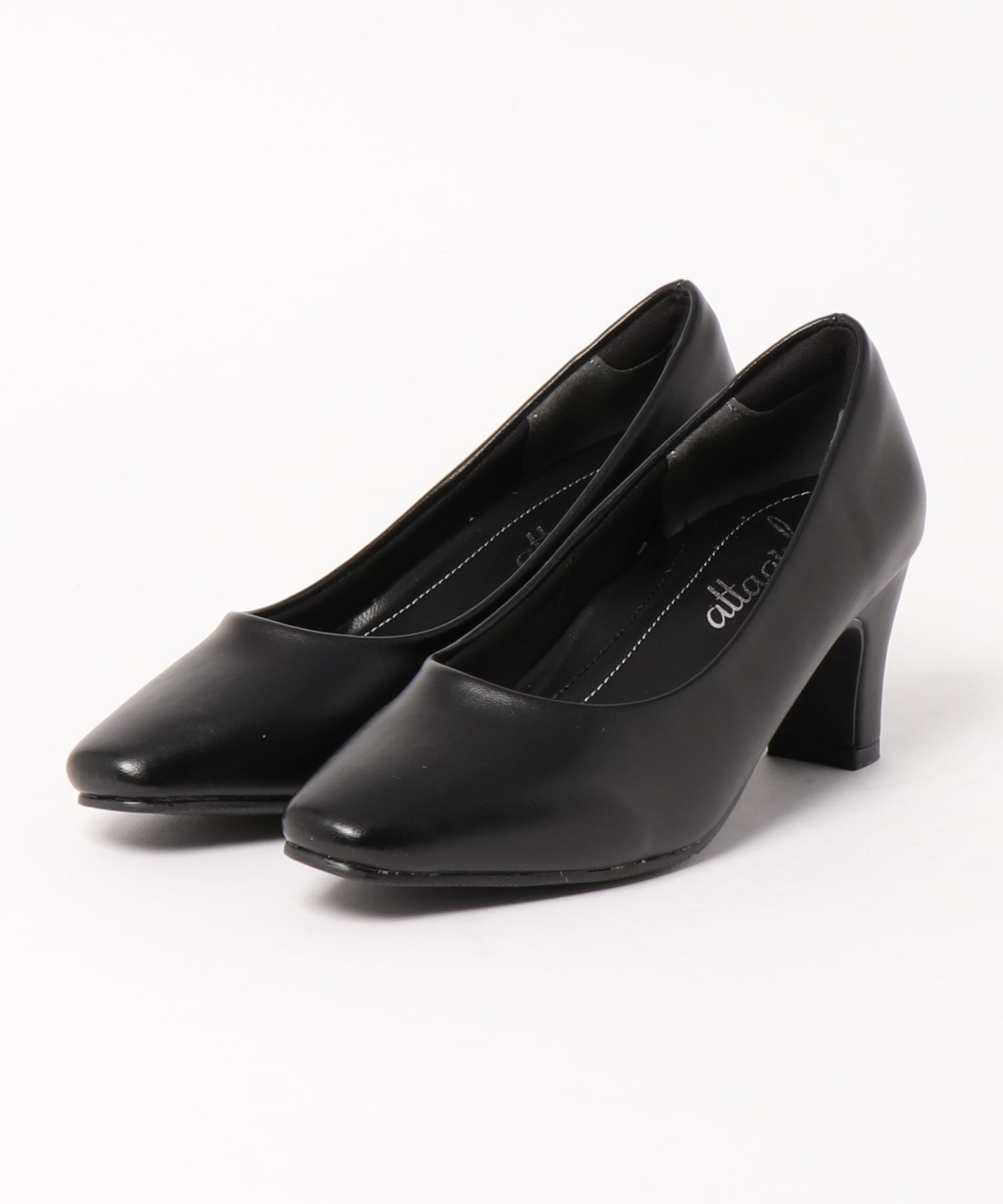 21.5~25.5cm展開] ポインテッドトゥ ブラック パンプス(112-600)[430A