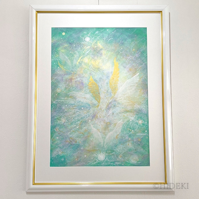 天使アート「出現」アクリル画の天使画