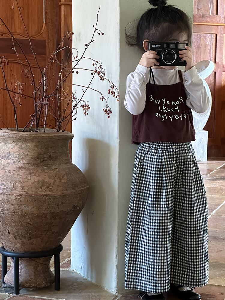 エムズ2024カタログ・インスタ掲載ギンガムチェックワイドパンツ