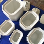 白い陶器キャニスター アンティーク 5個セット 14KWu18