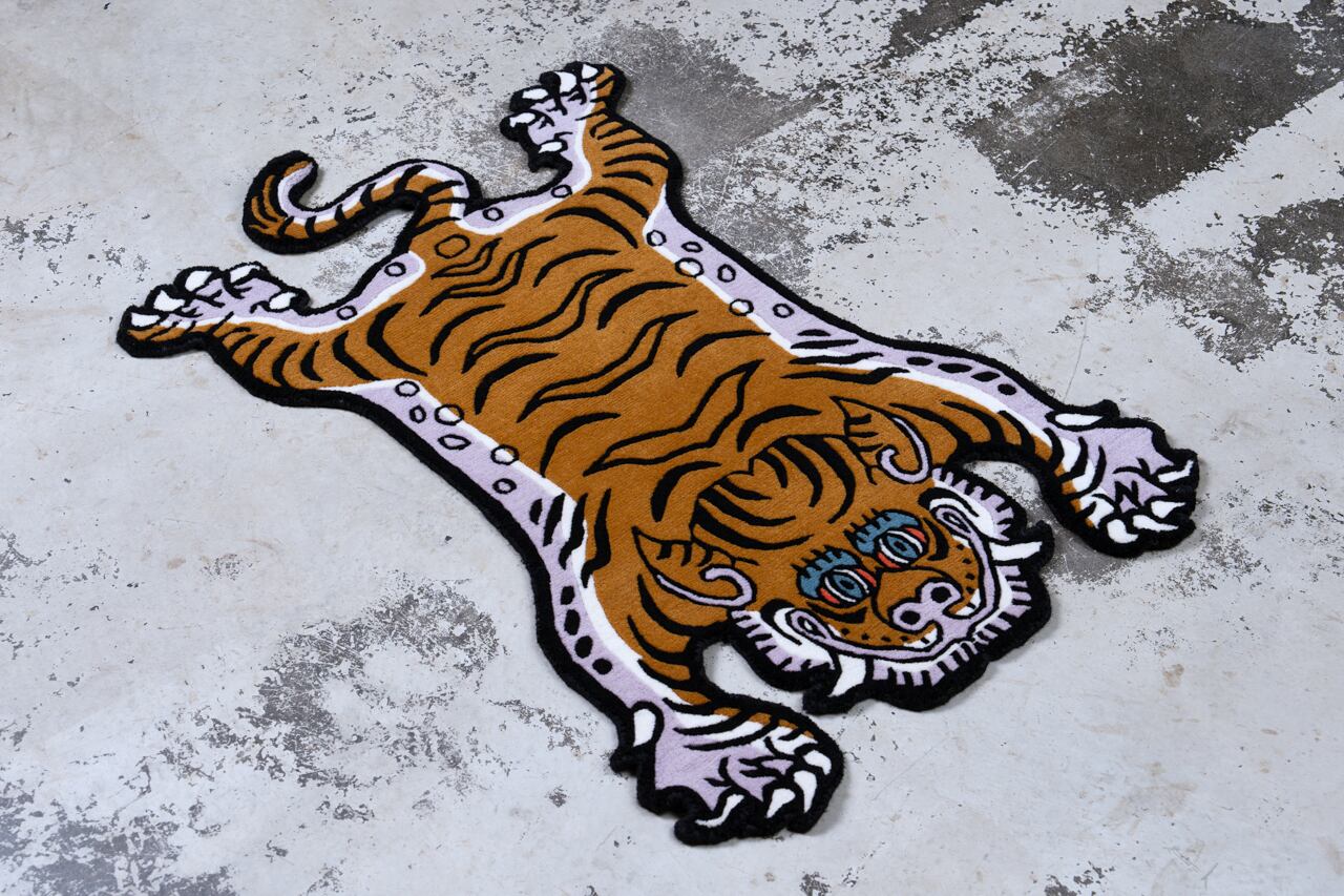 Tibetan Tiger Rug 《Sサイズ•ウール・オリジナル2・マスタード