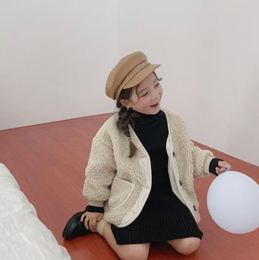 【即納】親子おそろい ふんわり裏起毛 ボアコート》》》》》》》》》》》》親子コーデ ボア コート