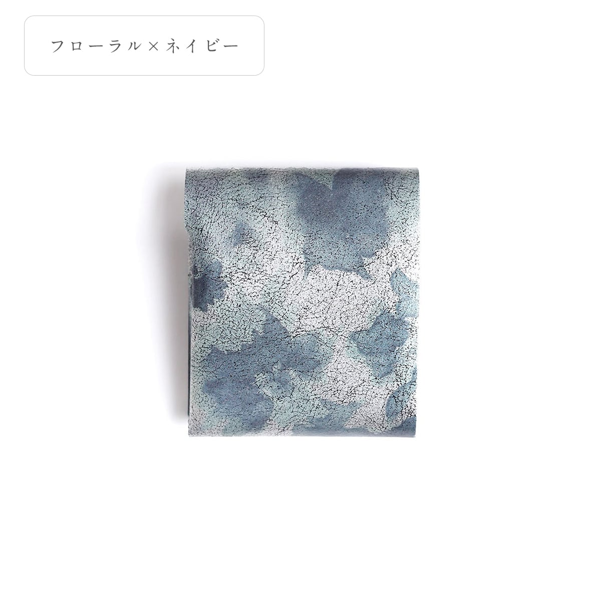 睡蓮画 フローラル （＆ネイビー）ショートウォレット2.0 | 所作 Shosa