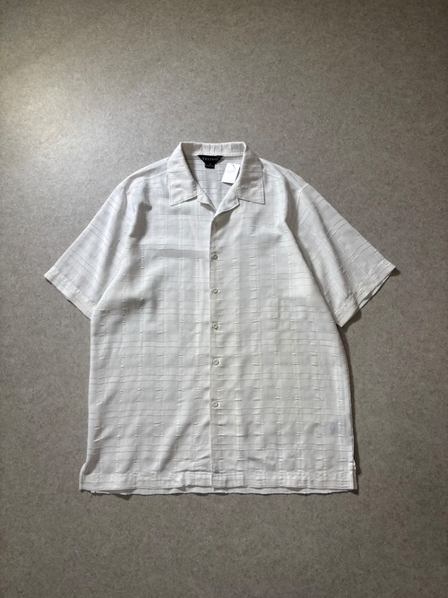 90s~ rayon-poly-linen open color shirt