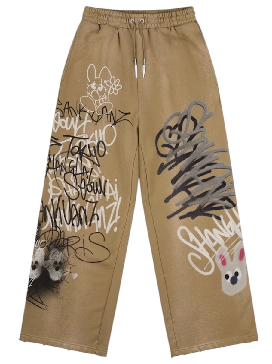パンツ Graffiti Print Sweat Pants 25SS】SANKUANZ サンクアンズ / BUMPY GRAFFITI PRINT RELAXED