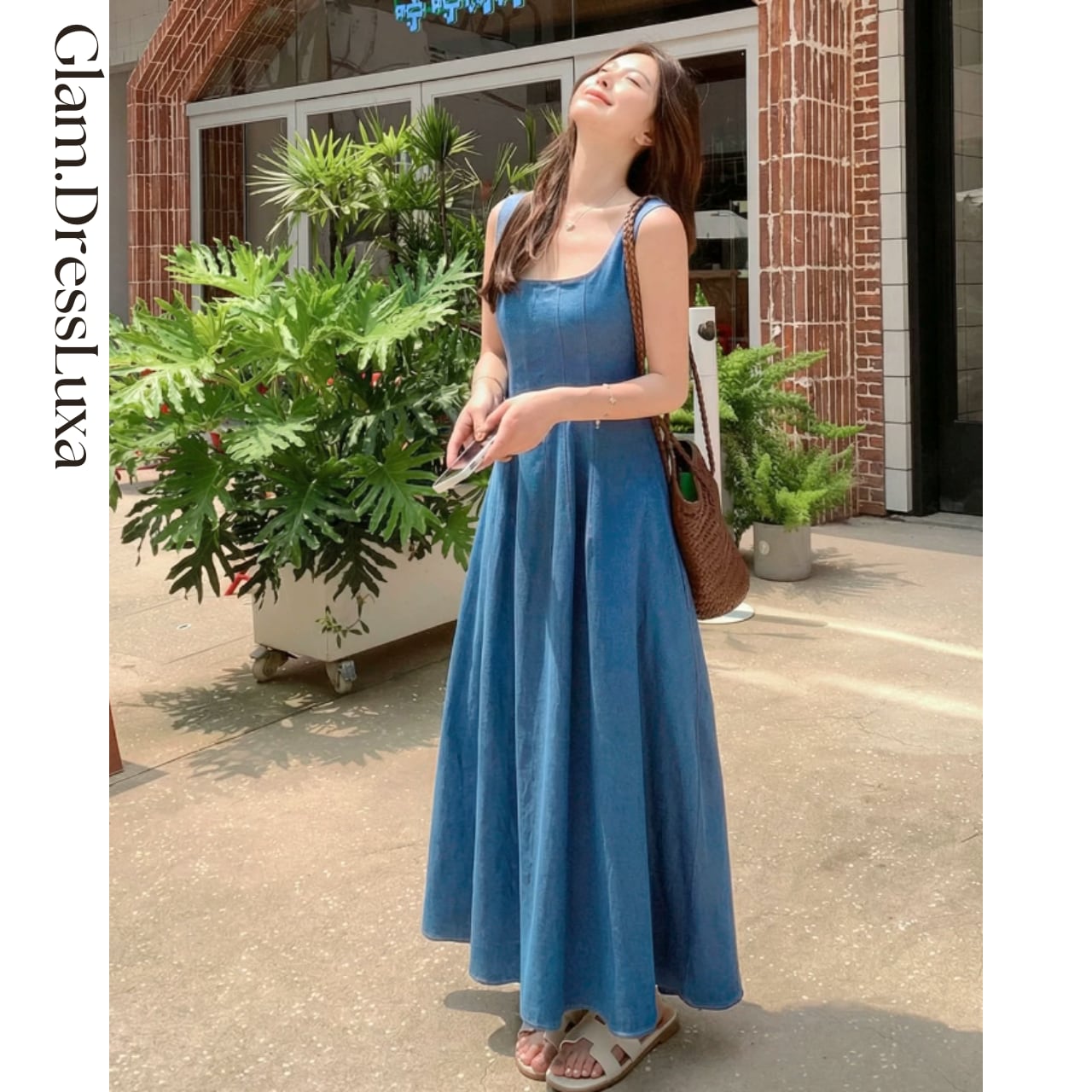 Denim Line フレアワンピース_W12