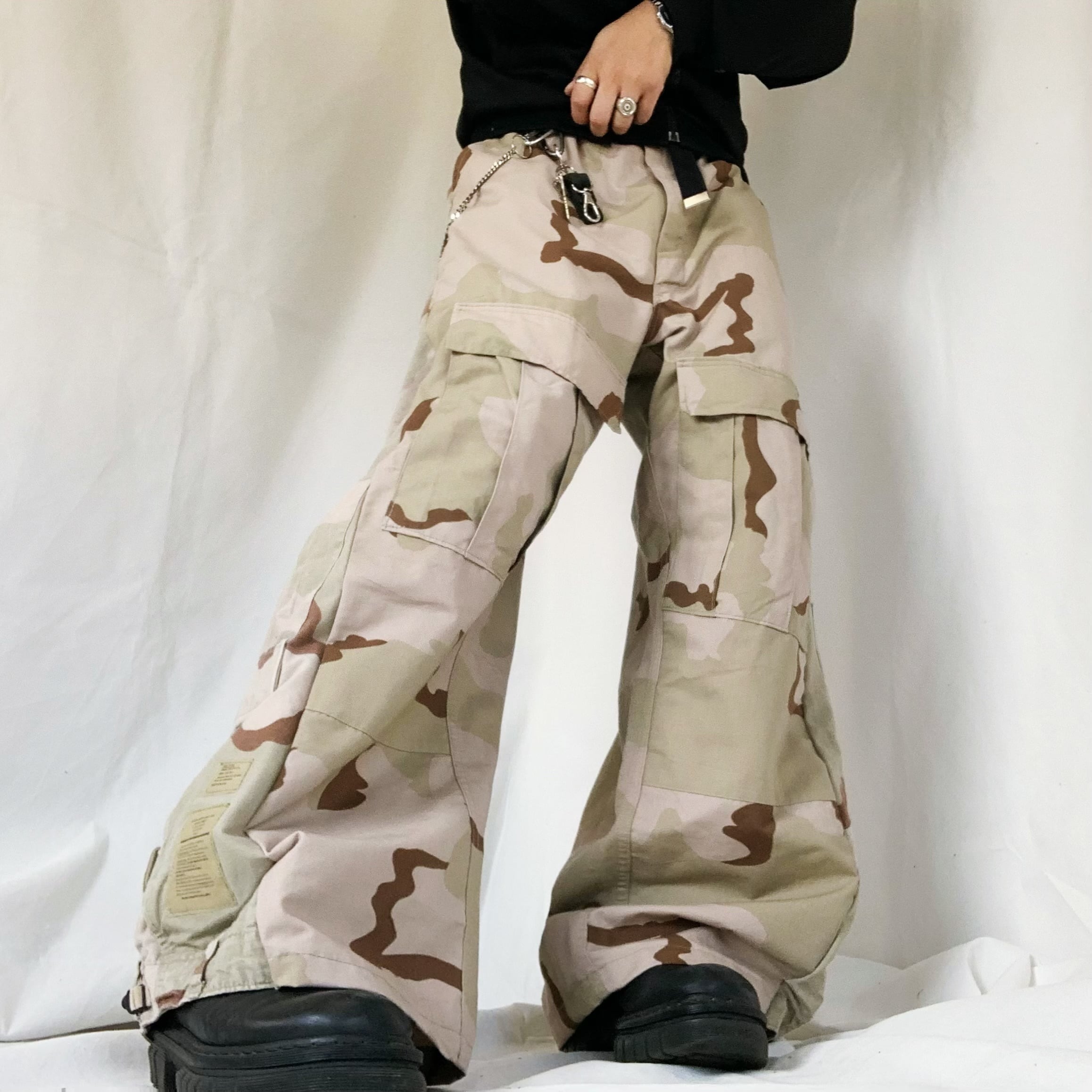 No.328【desert camouflage】再構築 リメイク ワイドパンツ | 101NEWYORK