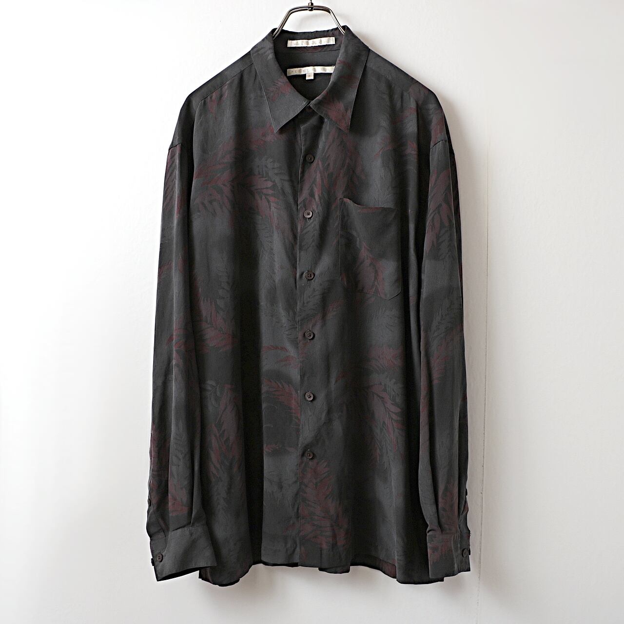 Perry Ellis botanical shadow pattern silk shirt used