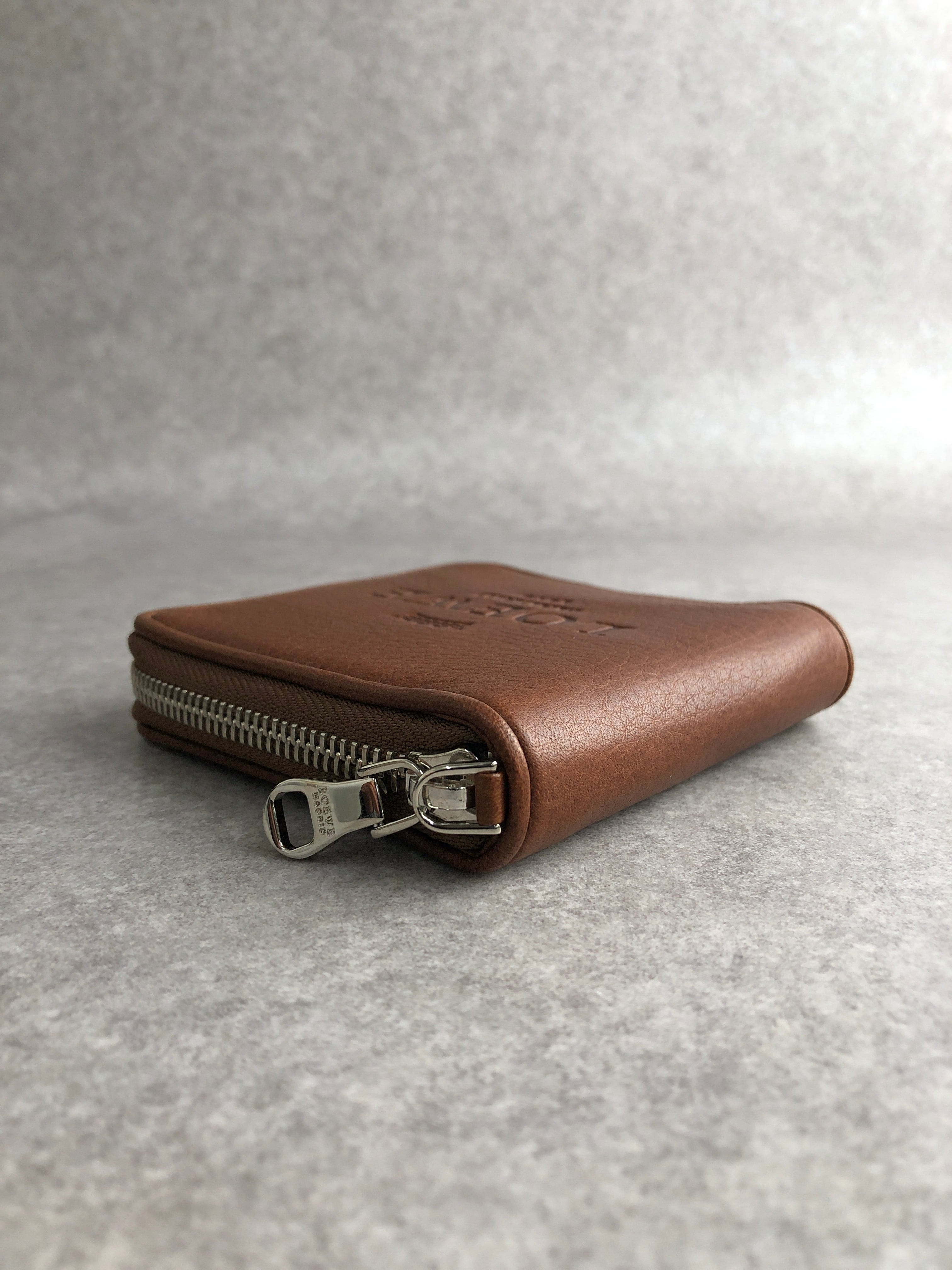 LOEWE ロエベ 財布 ブラウン ロゴ レザー 2つ折り vintage