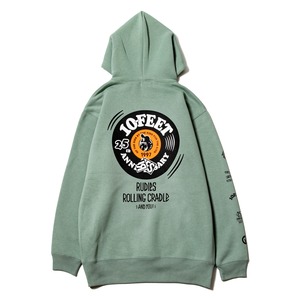 【10-FEET×RUDIES×ROLLING CRADLE】10-FEET 25th ANNIVERSARY TRIPLE COLLABORATION. HOOD SWEAT (SMOKY GREEN) スエットパーカー
