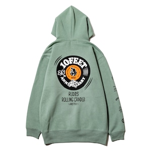 【10-FEET×RUDIES×ROLLING CRADLE】10-FEET 25th ANNIVERSARY TRIPLE COLLABORATION. HOOD SWEAT (SMOKY GREEN) スエットパーカー