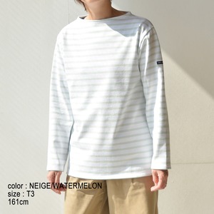 セントジェームス SAINT JAMES ボーダーシャツ(OUESSANT)NEIGE/WATERMELON【レターパックプラス可】