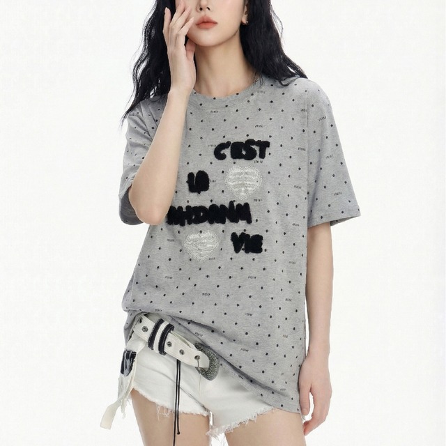 dot logo heart short-sleeve tee　ドットロゴハート半袖ティー　J1839