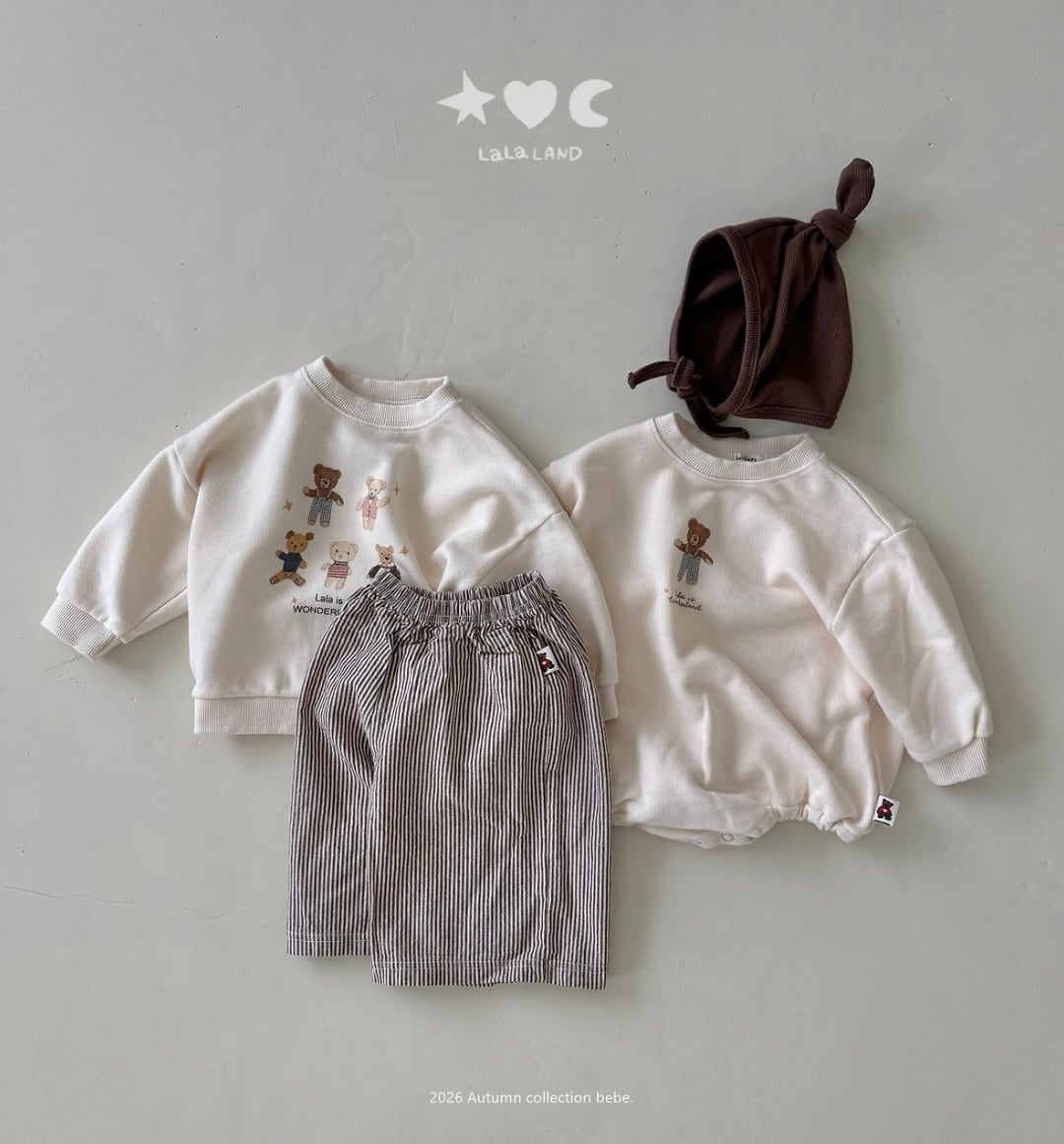 送料無料【予約】/  baby ベアロンパース /lalaland