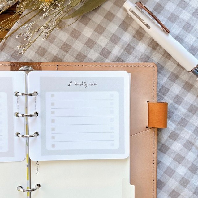 【はんぶんこリフィル/上半分用】バイブルサイズ/ウィークリーtodo