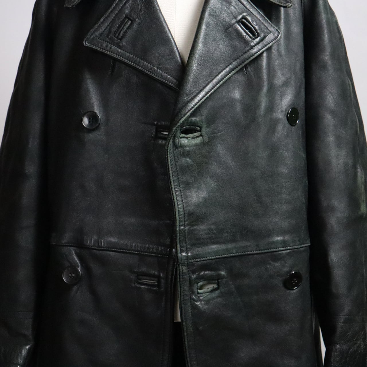 FRENCH ARMY MOTORCYCLE LEATHER COAT フランス軍 モーターサイクル