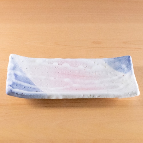 桃青志野 長皿　　PinkBlueShino Rectangular Plate