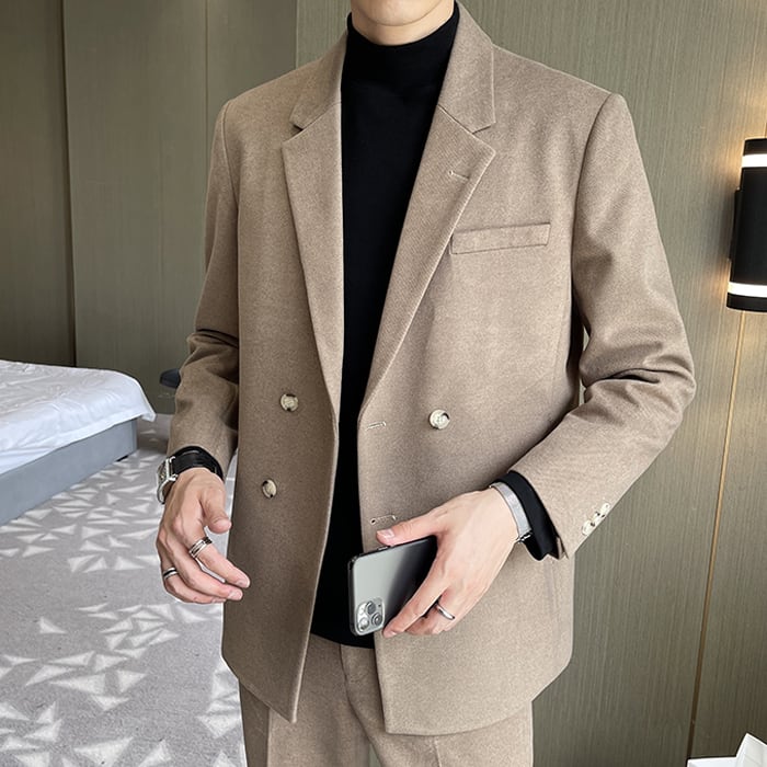 韓国メンズファッション】ダブルブレストテーラードジャケット 大人