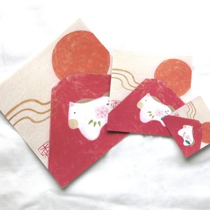 【日本画ポスター】赤富士と初日の出と干支の馬と黄金の風　選べるサイズ（5.5㎝・10㎝・15㎝・20㎝）　インテリアアート　インテリア雑貨　アートポスター　ミニアート