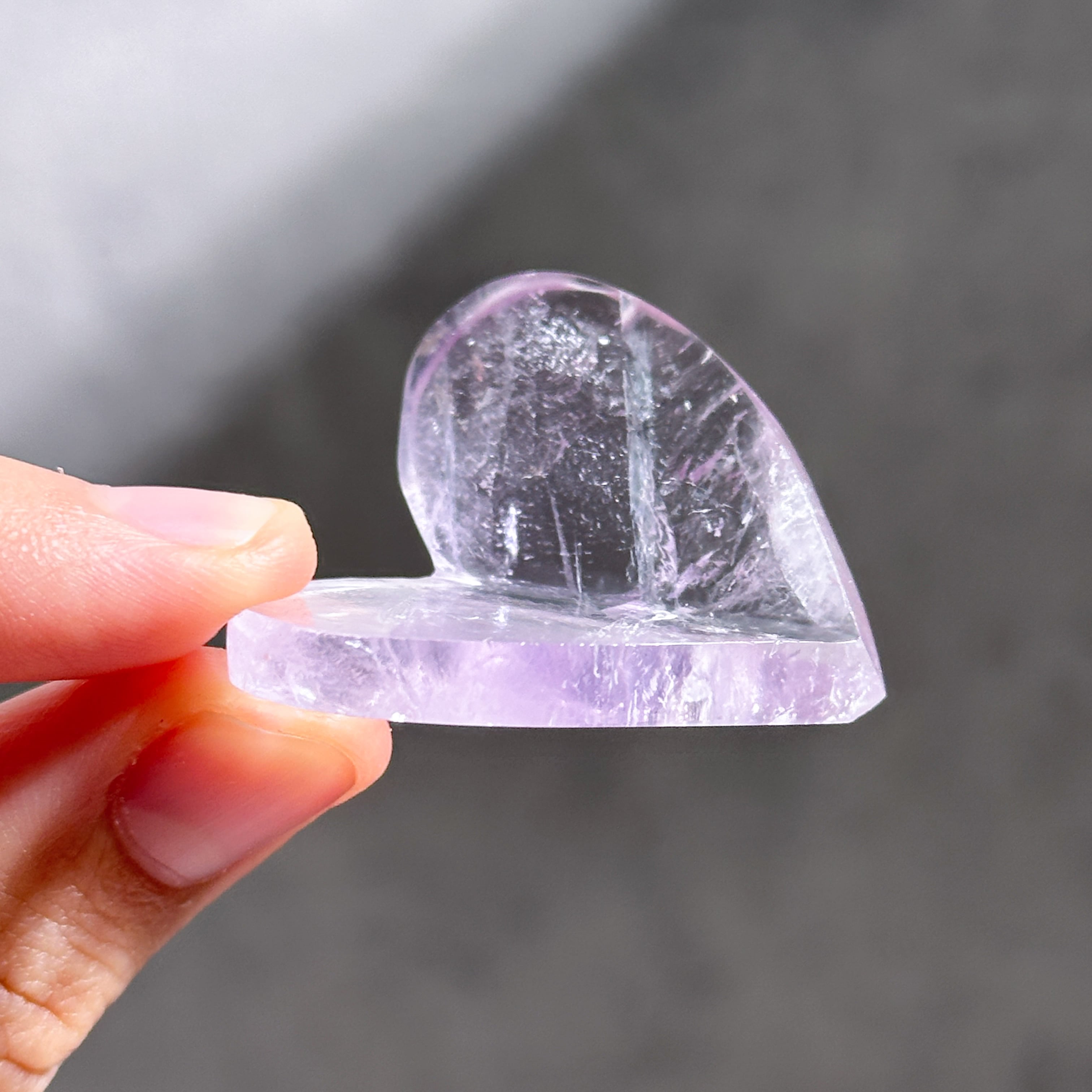 アメジスト3Dハート 05♡Amethyst heart ♡天然石・鉱物
