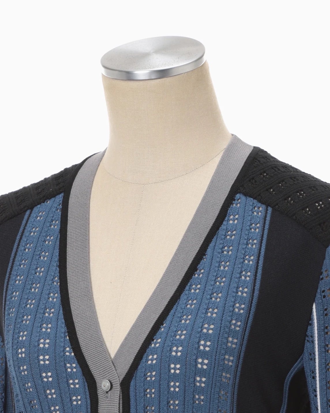 Mame Kurogouchi】 Geometric Pattern Knitted Cardigan