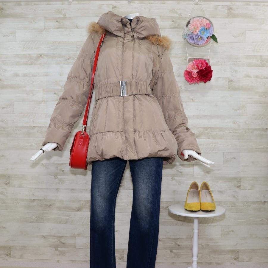 BALMAIN バルマン ダウンコート ブルーフォックスファー L ベルト付 BALMAIN バルマン ダウンコート ブルーフォックスファー L