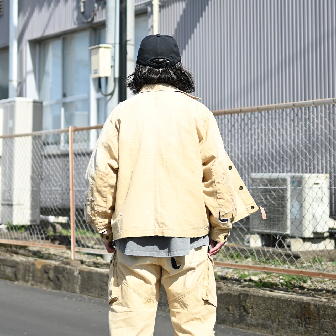 ANACHRONORM / REMAKED HERRINGBONE MILITARY SHIRTS JACKET